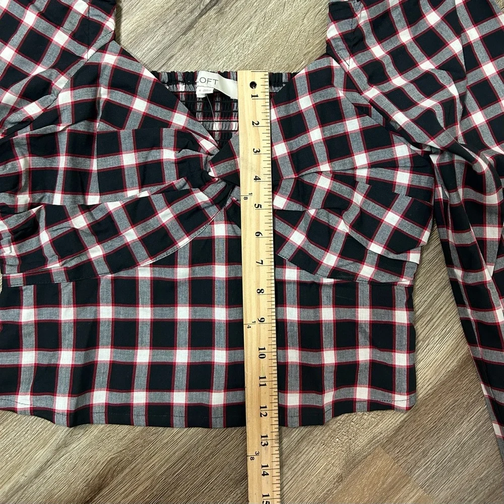 LOFT | NWT Plaid Sweetheart Blouse
